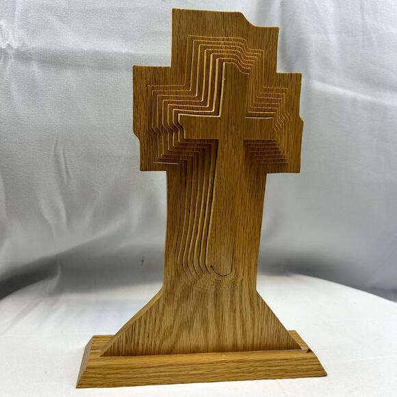 CROSS Wood Multi-layer one cut 1 piece 8 layers hand made unique rare - Picture 8 of 10